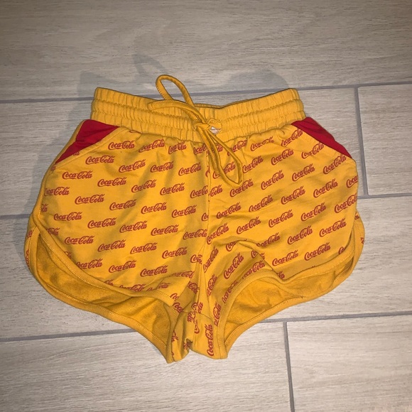 Coca Cola Pants - Coca-cola Women’s Comfy Shorts Sz XS Yellow & red